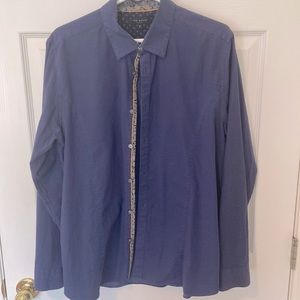 Ted Baker Big Idea Micro Dobby Button Down Shirt. Blue, Size - 5